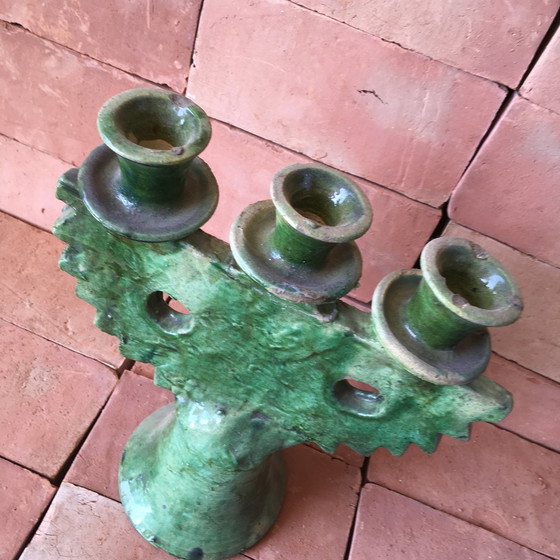 Image 1 of Tamegroute Pottery Candlestick