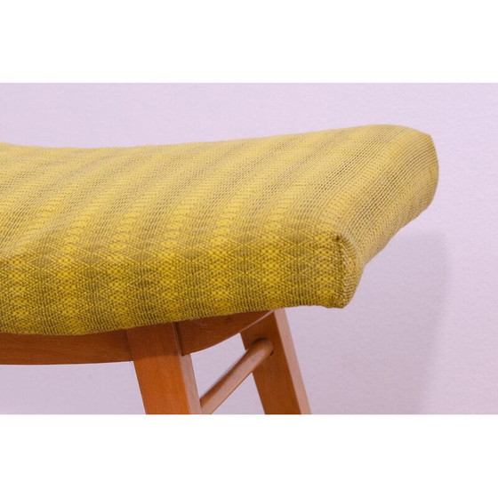 Image 1 of Vintage footstool in beech wood and faux leather for Západoslovenské nábytkárské Závody, Czechoslovakia 1970