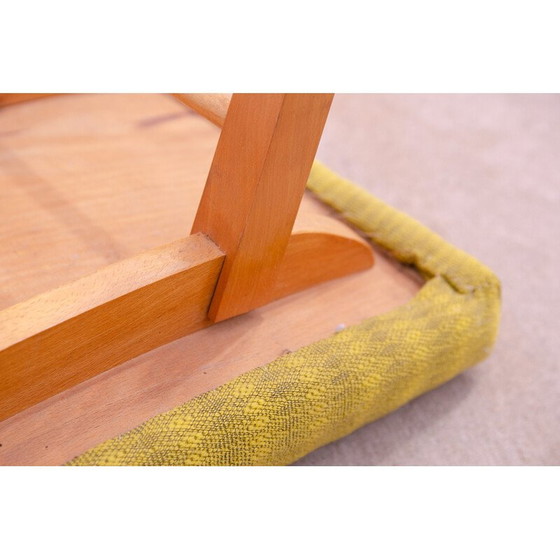 Image 1 of Vintage footstool in beech wood and faux leather for Západoslovenské nábytkárské Závody, Czechoslovakia 1970