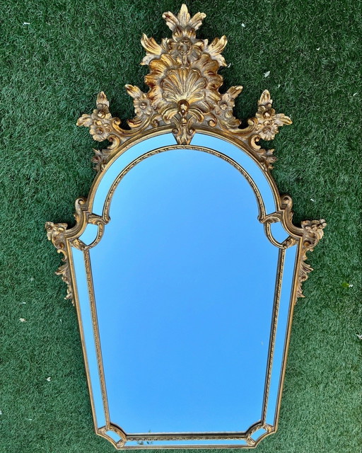 Gold Gilded Baroque Mirror DeKnudt Louis XV-XVI Style