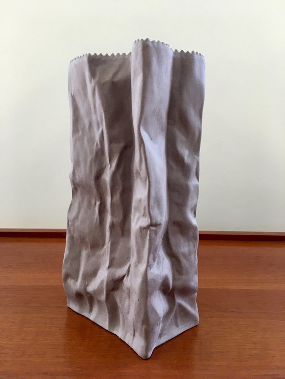 Image 1 of Paper Bag Vase Design By Tapio Wirkkala For Rosenthal Ceramics From The 1970S