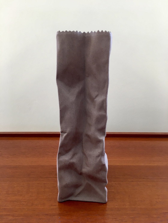 Image 1 of Paper Bag Vase Design By Tapio Wirkkala For Rosenthal Ceramics From The 1970S