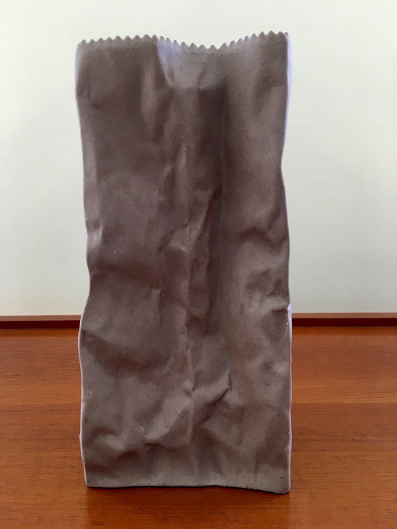 Image 1 of Paper Bag Vase Design By Tapio Wirkkala For Rosenthal Ceramics From The 1970S