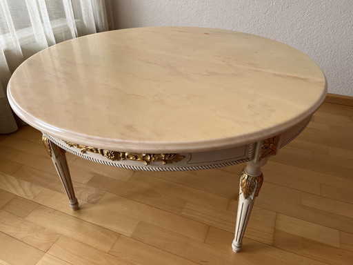 Table basse avec plateau en marbre