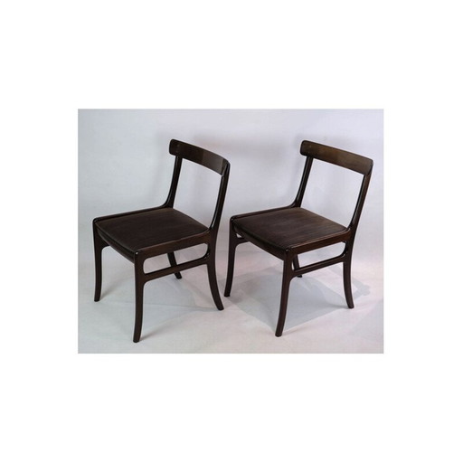 Pair of vintage mahogany Rungstedlund armchairs by Ole Wancher for Poul Jeppesen