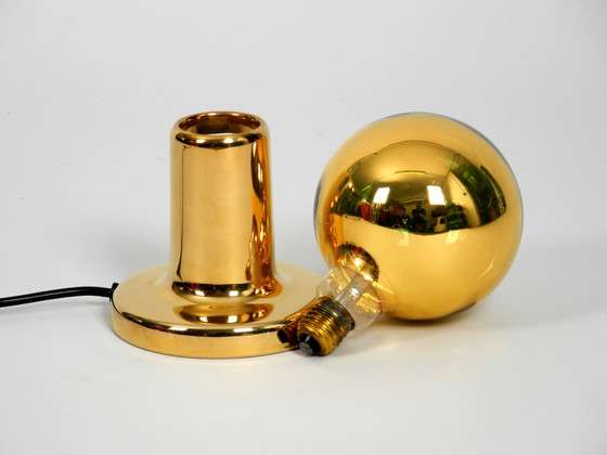 Image 1 of Original 1970s Phillips NTD ceramic table lamp in gold lacquer