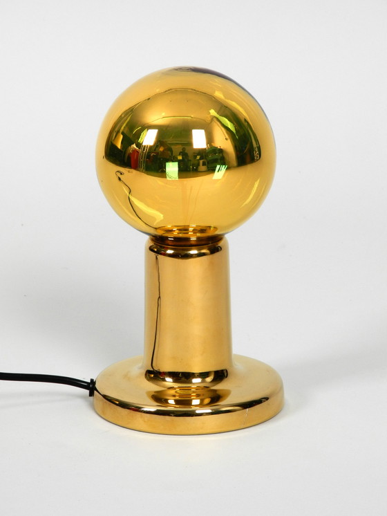 Image 1 of Original 1970s Phillips NTD ceramic table lamp in gold lacquer