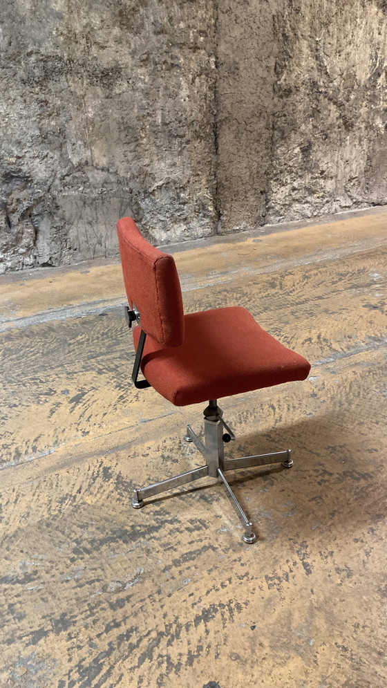 Image 1 of Red Chrome Fabric Office Chair