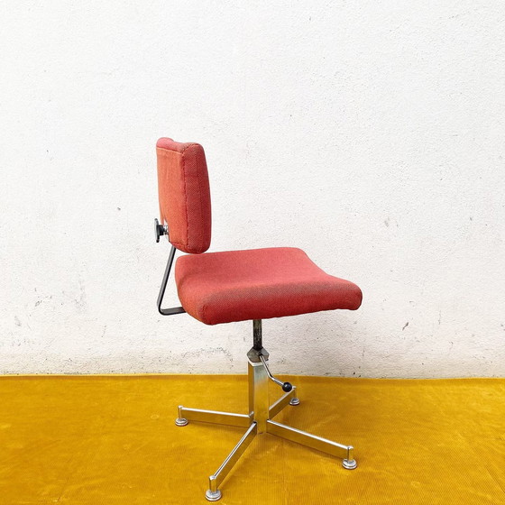 Image 1 of Red Chrome Fabric Office Chair