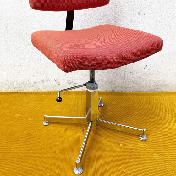 Image 1 of Red Chrome Fabric Office Chair