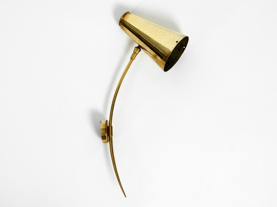 Image 1 of Large italian Mid-Century Modern brass wall lamp