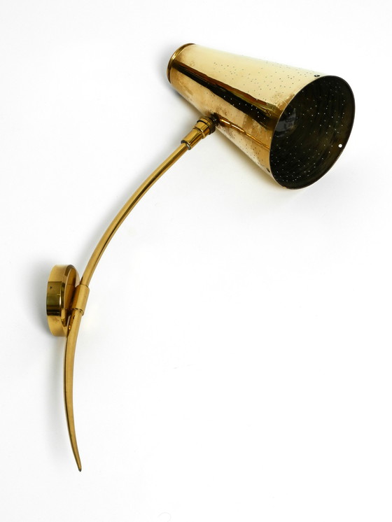 Image 1 of Large italian Mid-Century Modern brass wall lamp