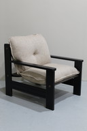 Vintage Armchair 1970s - Black Beige