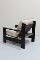Vintage Armchair 1970s - Black Beige
