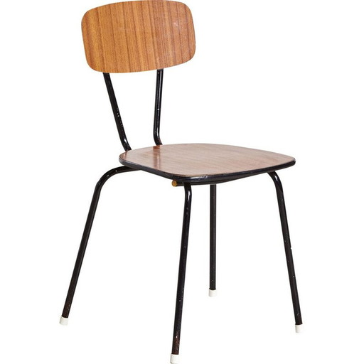 Mid century school chair on metal frame, 1970s