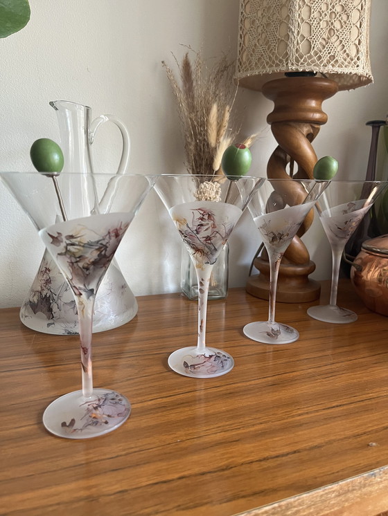 Image 1 of Set de martini vintage en verre de verre de chance