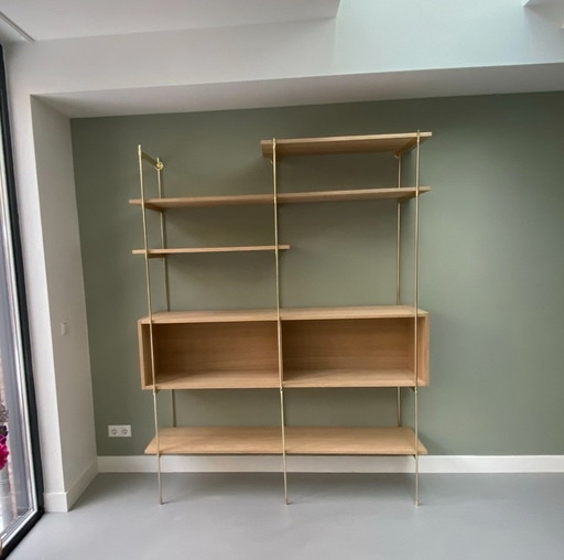 Bolia Rod Oak And Brass Wall Cabinet