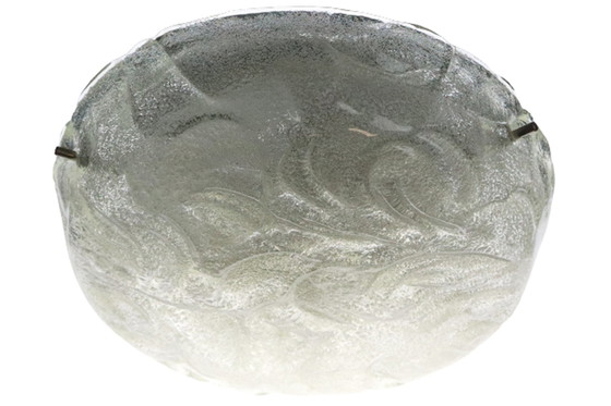 Image 1 of Lampada da soffitto in vetro ghiacciato vintage