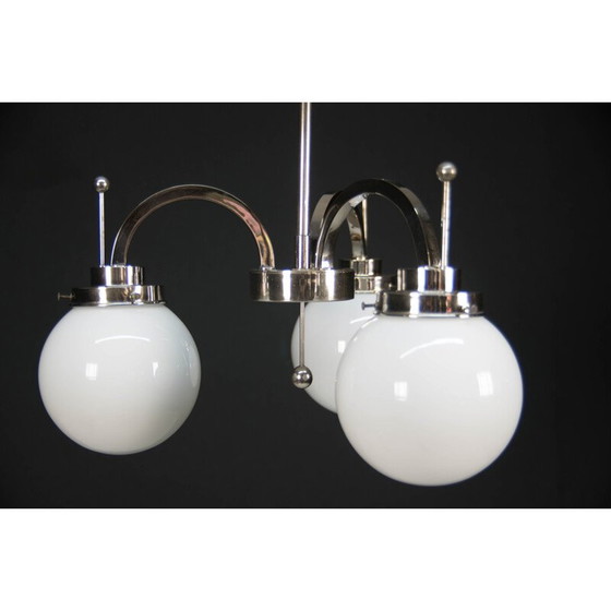 Image 1 of Vintage art deco 3-flame chandelier, 1920