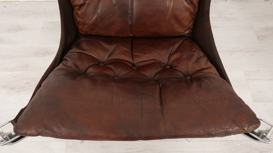 Image 1 of 2 X Vintage Armchair | Falcon | Sigurd Ressell | Leather
