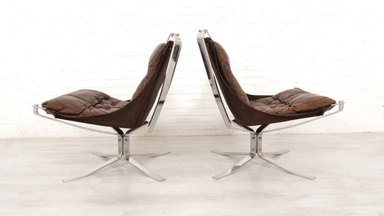 Image 1 of 2 X Vintage Armchair | Falcon | Sigurd Ressell | Leather