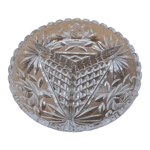 Plato de aperitivos de cristal tallado vintage