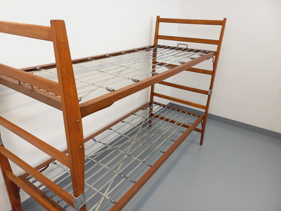Image 1 of Pair Of Vintage Oak And Metal Daybeds From The 60s