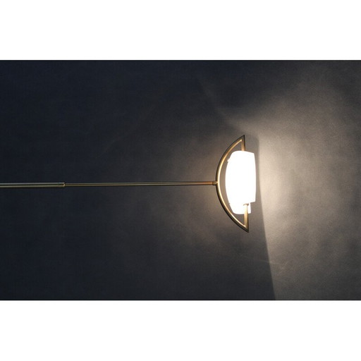 Vintage Italian halogen brass floor lamp, 1980