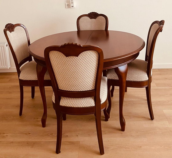 Image 1 of Classic Dining Corner, Perdijk En Groeneveld Bv, Four Chairs And Round Table