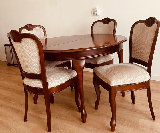 Image 1 of Classic Dining Corner, Perdijk En Groeneveld Bv, Four Chairs And Round Table