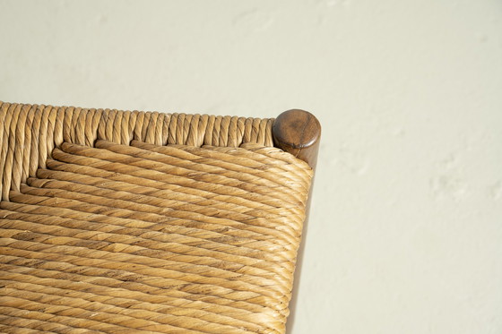 Image 1 of 6x vintage wooden chairs with rush weave