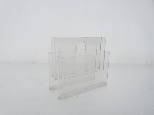 Transparent Giotto Stoppino For Kartell Magazine Stand, Italy 1960'S