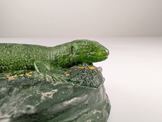 Image 1 of Art Nouveau Pâte De Verre Sculpture: "Lizard" By Amalric Walter, Nancy