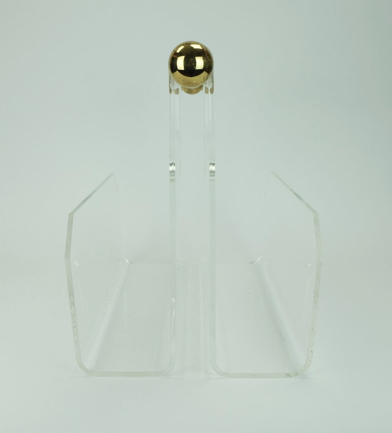 Image 1 of transparent lucite acrylic MAGAZINE RACK 1970s 1980s space age