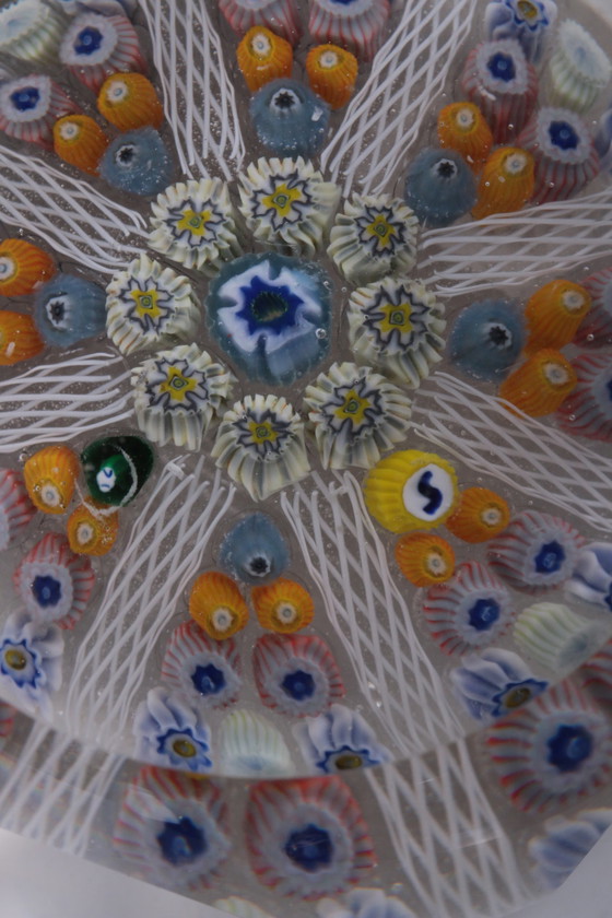 Image 1 of John Deacons paperweight millefiori with yellow and white 1960s