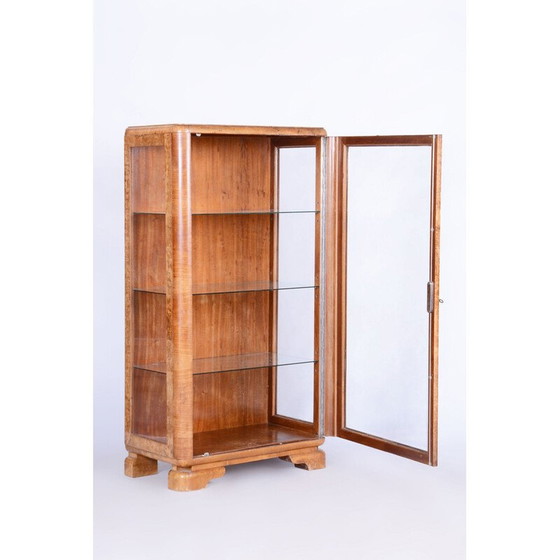 Image 1 of Vintage Art Deco display cabinet in walnut and glass by Jindrich Halabala for Up Zavody, Czechoslovakia 1930
