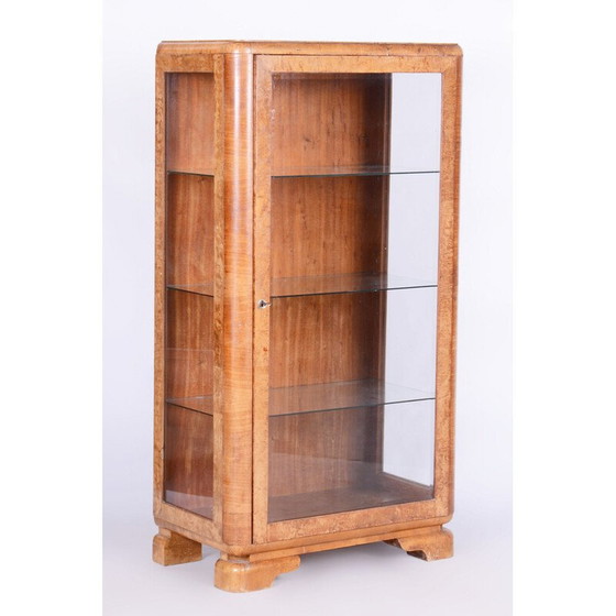 Image 1 of Vintage Art Deco display cabinet in walnut and glass by Jindrich Halabala for Up Zavody, Czechoslovakia 1930