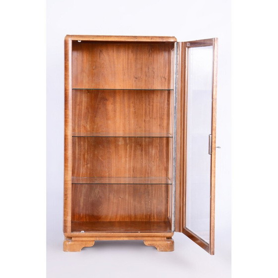 Image 1 of Vintage Art Deco display cabinet in walnut and glass by Jindrich Halabala for Up Zavody, Czechoslovakia 1930