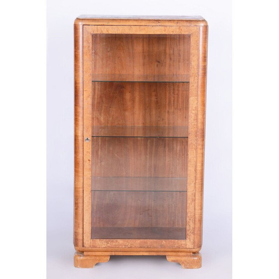 Image 1 of Vintage Art Deco display cabinet in walnut and glass by Jindrich Halabala for Up Zavody, Czechoslovakia 1930