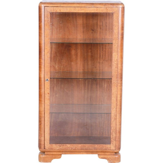 Image 1 of Vintage Art Deco display cabinet in walnut and glass by Jindrich Halabala for Up Zavody, Czechoslovakia 1930