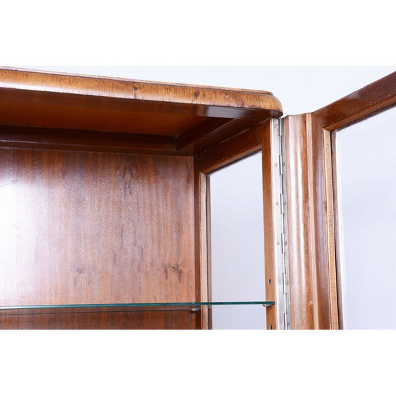 Image 1 of Vintage Art Deco display cabinet in walnut and glass by Jindrich Halabala for Up Zavody, Czechoslovakia 1930