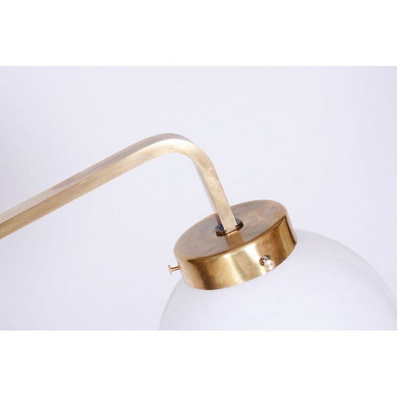 Image 1 of Vintage Art Deco floor lamp in walnut and brass, Czechoslovakia 1930