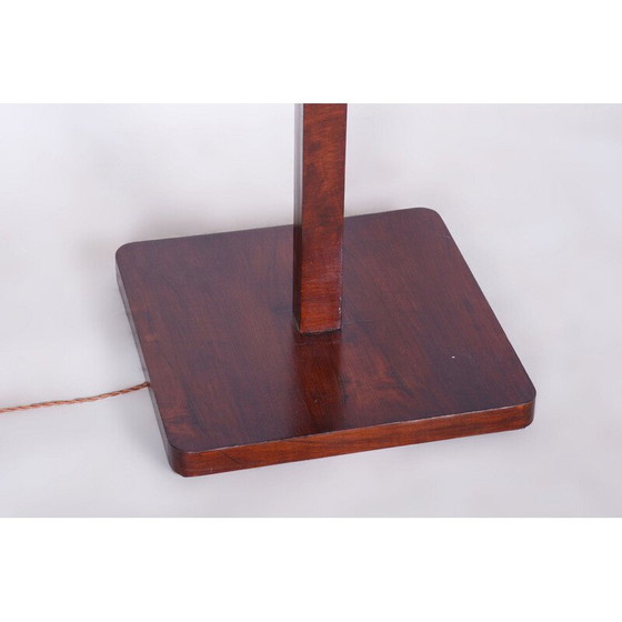 Image 1 of Vintage Art Deco floor lamp in walnut and brass, Czechoslovakia 1930