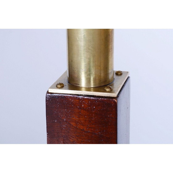Image 1 of Vintage Art Deco floor lamp in walnut and brass, Czechoslovakia 1930