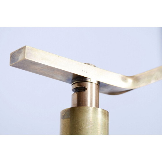 Image 1 of Vintage Art Deco floor lamp in walnut and brass, Czechoslovakia 1930