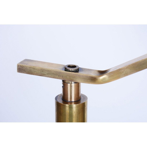 Image 1 of Vintage Art Deco floor lamp in walnut and brass, Czechoslovakia 1930