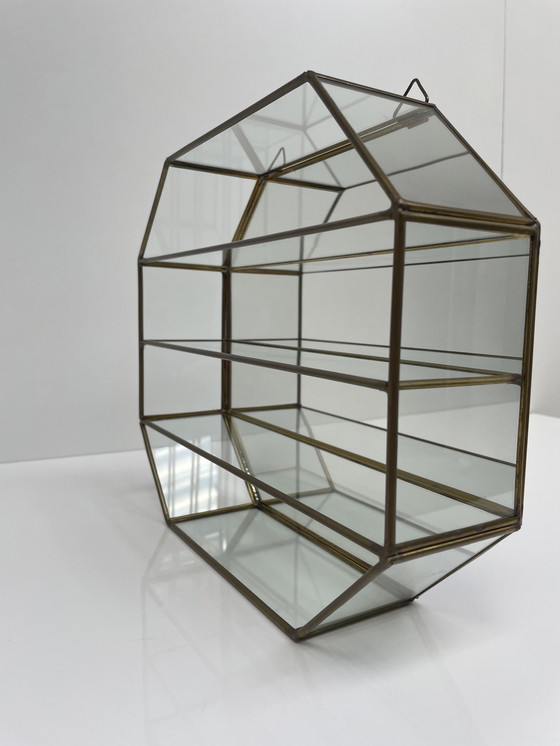 Image 1 of Messing wall display cabinet octagon