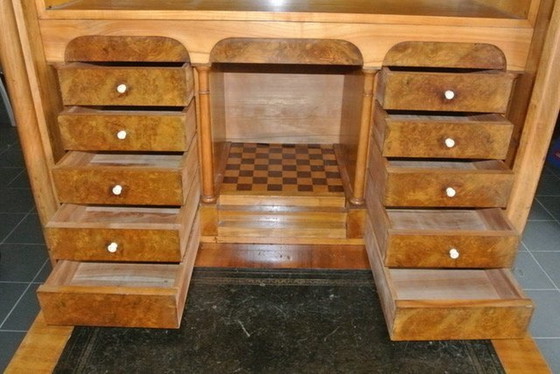 Image 1 of Secreter Biedermeier, nogal, mediados del siglo XIX