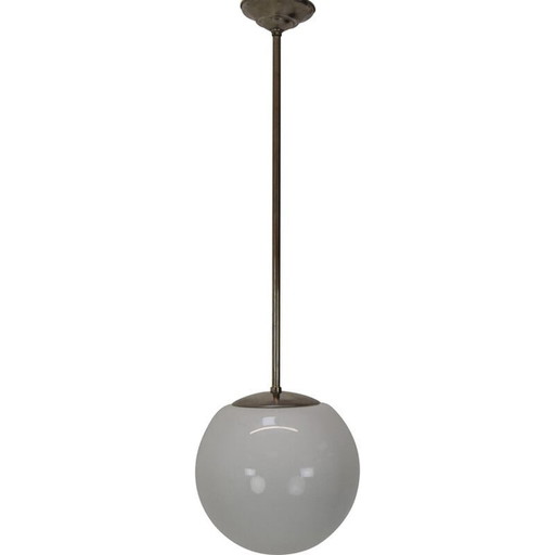 Art deco vintage glass pendant lamp, Czechoslovakia 1930s