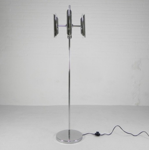 Mid-century vintage space age chrome floor lamp, 1960s